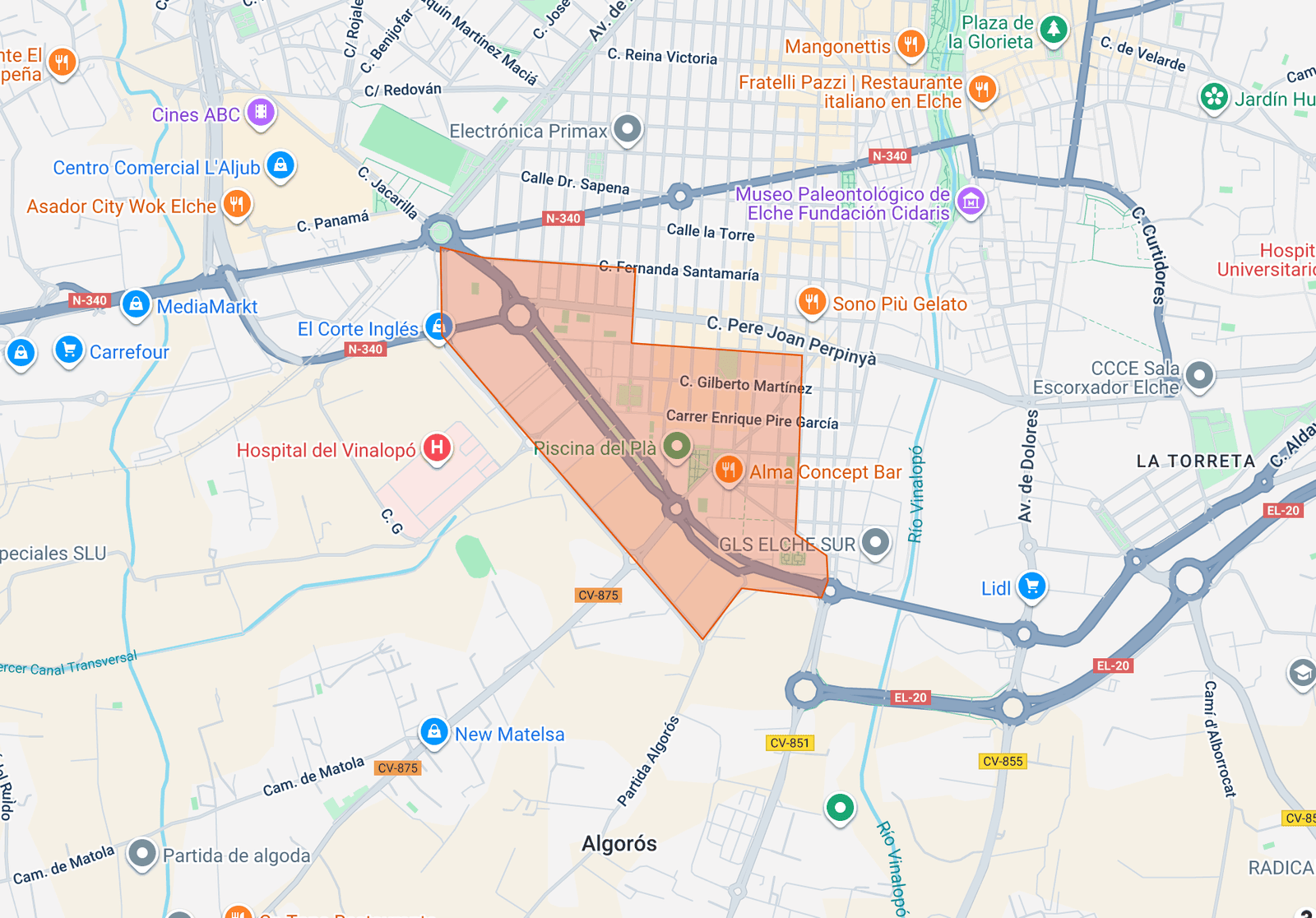 Mapa Pla Sur | Sector V