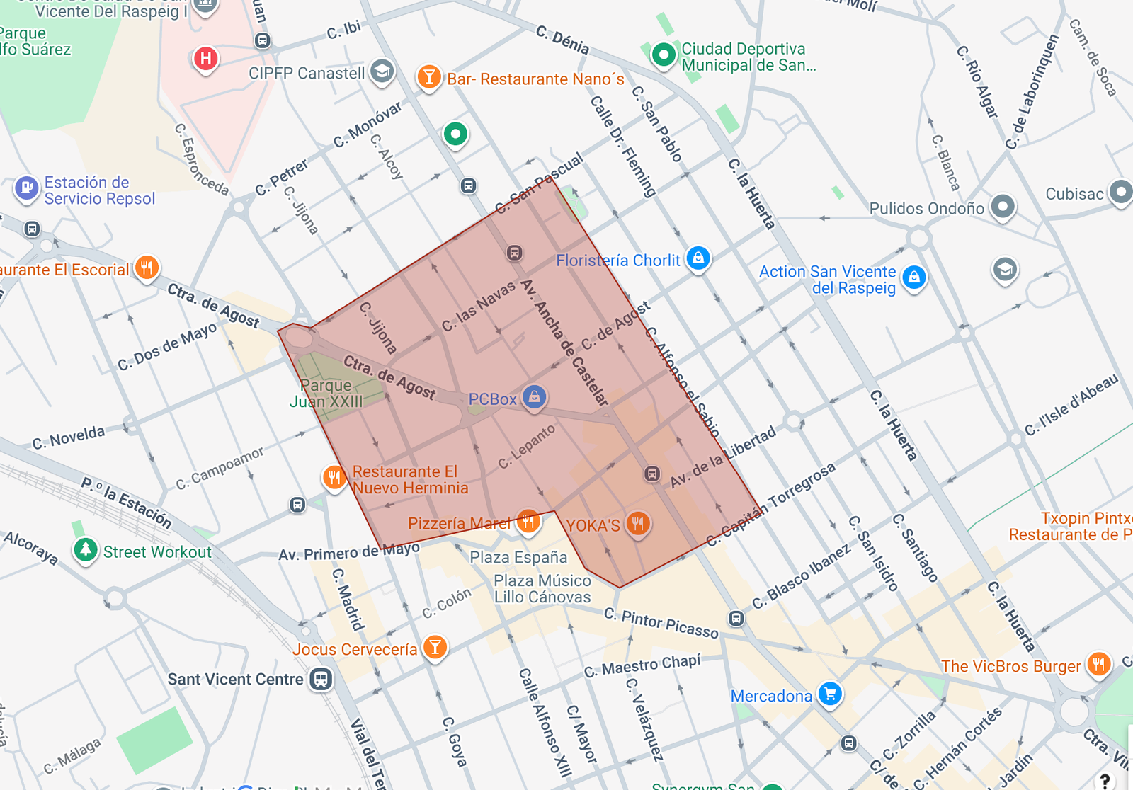 Mapa San Vicente del Raspeig